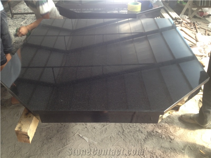 Black Granite Stone Fireplace Hearth  Slab