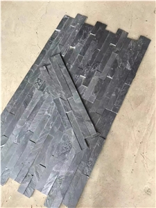 Black Natural Slate Ledger Culture Stack Stone Wall Panels