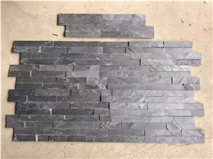 Black Natural Slate Ledger Culture Stack Stone Wall Panels
