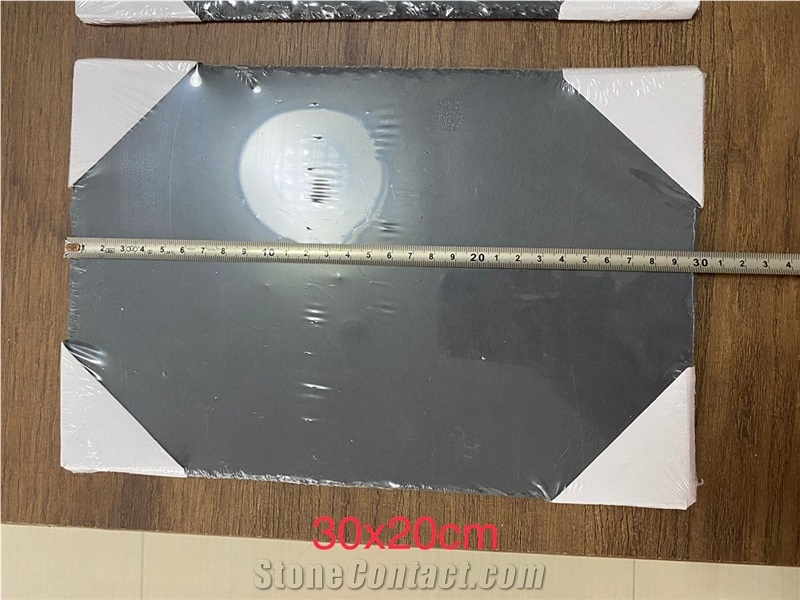 Black Natural Stone Tray Cheese Board Round Slate Plate