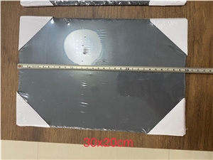 Black Natural Stone Tray Cheese Board Round Slate Plate