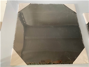 Black Natural Stone Tray Cheese Board Round Slate Plate