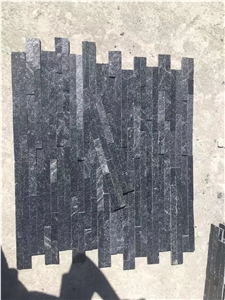 Black Quartzite Culture Stone Panel Wall Cladding