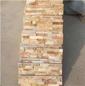 Cement Exterior Wall Stone Panel Golden Slate Ledge Stone