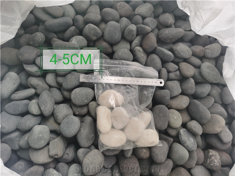 China Orignal Unpolished Grey River Stone Pebbles