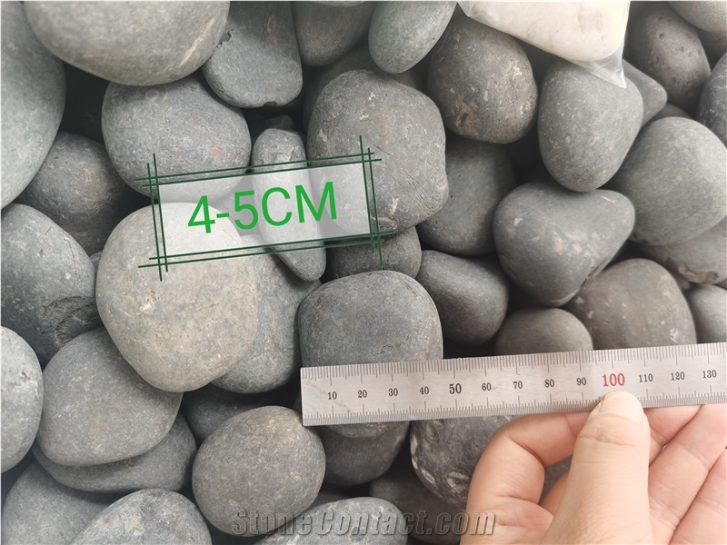 China Orignal Unpolished Grey River Stone Pebbles