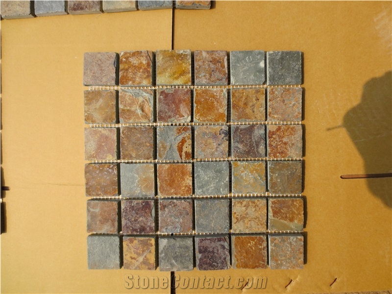 China Rust Slate Mosaic Tiles