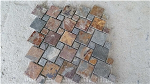 China Rust Slate Mosaic Tiles