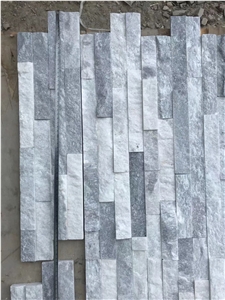 Cloudy Grey Stacked Stone Veneer Wall Cladding