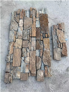 Exterior Golden Rust Slate Natural Stone Wall Cladding
