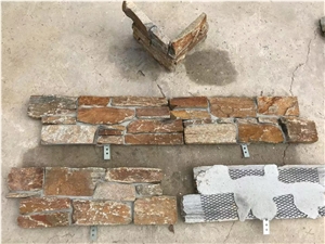 Exterior Golden Rust Slate Natural Stone Wall Cladding