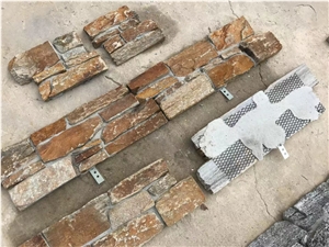 Exterior Golden Rust Slate Natural Stone Wall Cladding