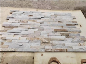 Exterior Natural Beige Stacked  Ledge Stone Wall Cladding