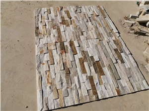 Exterior Natural Beige Stacked  Ledge Stone Wall Cladding