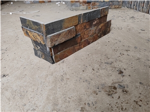 Fireplace Rusty Stacked Stone,Multicolour Slate