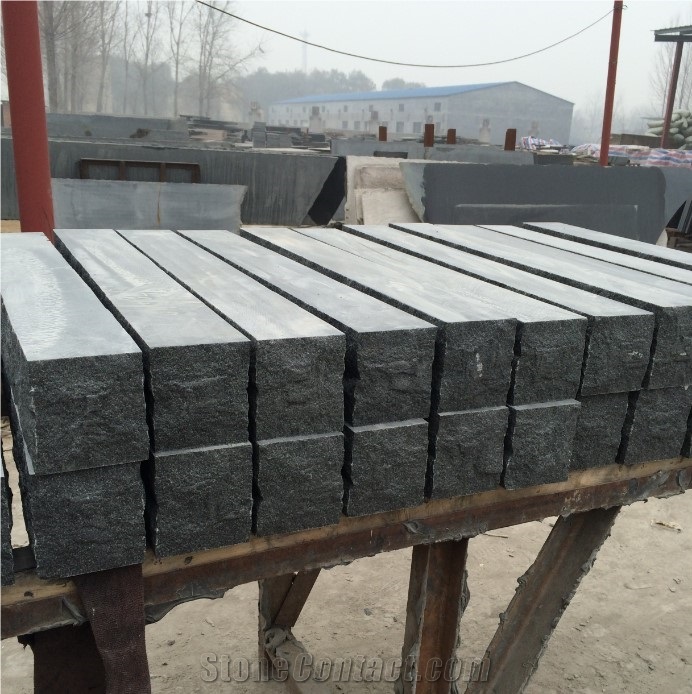Flamed Shanxi Black Granite Kerbstone