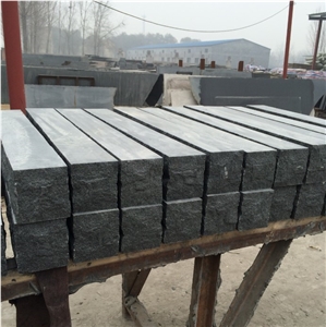Flamed Shanxi Black Granite Kerbstone