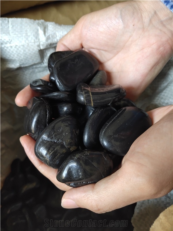 Garden Decoration Natural Black River Pebbles
