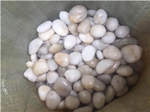 Garden Decorative 3-5Cm High Polished White Pebble Stone