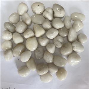Garden Decorative 3-5Cm High Polished White Pebble Stone