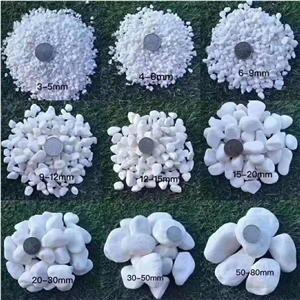 Garden Decorative Natural Tumbled Snow White Pebble Stone