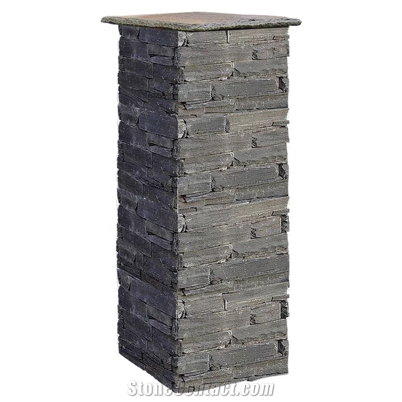 Garden Fence Slate Culture Stone Gate Post Column