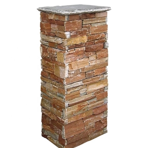 Garden Fence Slate Culture Stone Gate Post Column