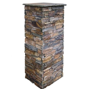 Garden Fence Slate Culture Stone Gate Post Column