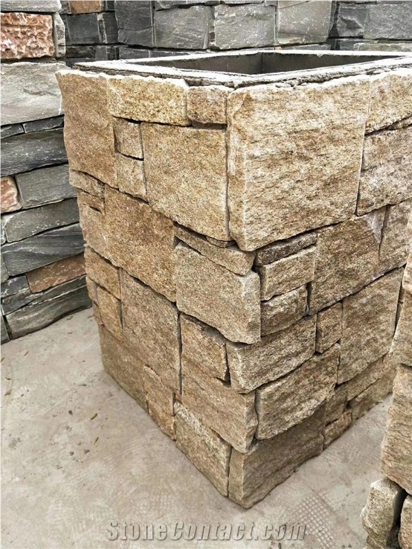 Garden Fence Slate Culture Stone Gate Post Column