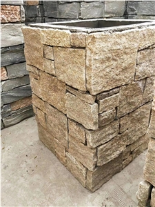 Garden Fence Slate Culture Stone Gate Post Column