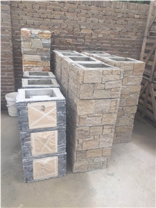 Garden Fence Slate Culture Stone Gate Post Column