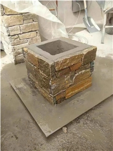 Garden Fence Slate Culture Stone Gate Post Column