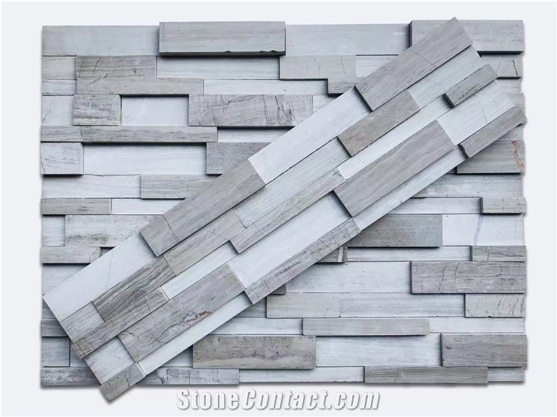 Grey Marble Stacked Stone Veneer, Cultured Stone