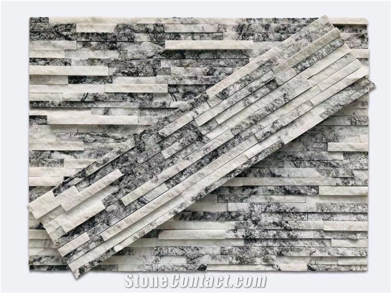 Grey Marble Stacked Stone Veneer, Cultured Stone