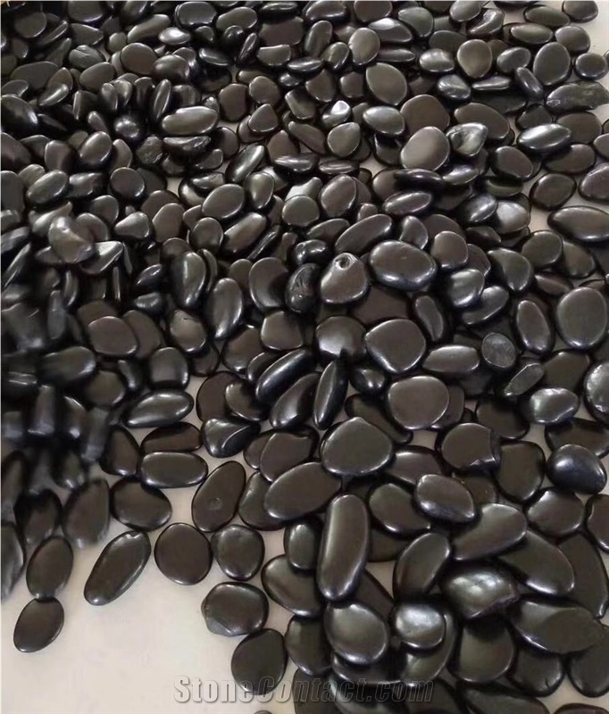 High Polish Natural River Stone Black Pebbles