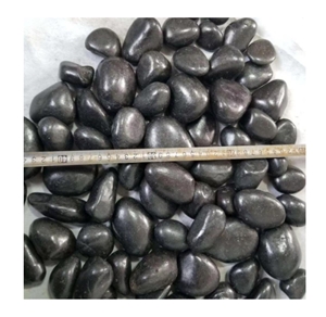 High Polish Natural River Stone Black Pebbles