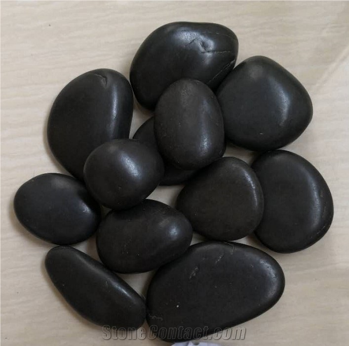 High Polished Black Pebbles Stone For Garden Landscaping