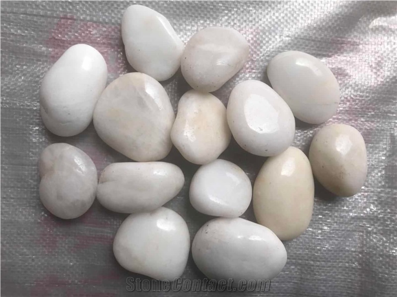 High Polished Pure White Pebble Stone For Decoration