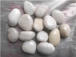 High Polished Pure White Pebble Stone For Decoration