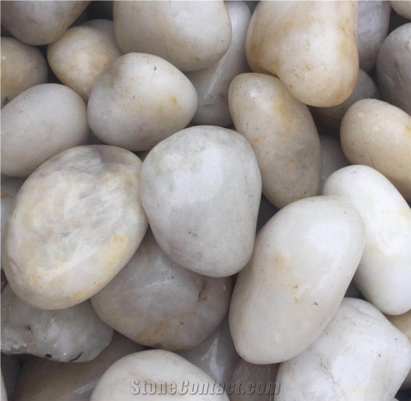 High Polished Pure White Pebble Stone For Decoration
