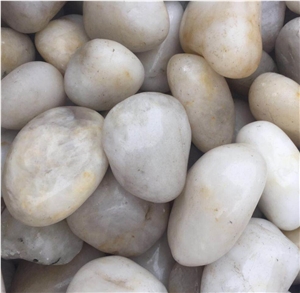 High Polished Pure White Pebble Stone For Decoration