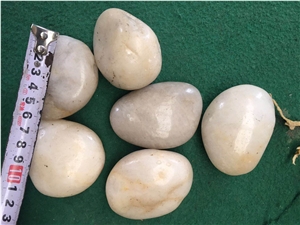 High Polished Pure White Pebble Stone For Decoration