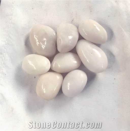 High Polished Pure White Pebble Stone For Decoration