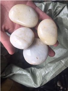 High Polished Pure White Pebble Stone For Decoration