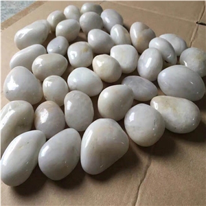 High Polished Pure White Pebble Stone For Decoration