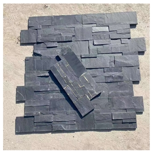Natural Black Slate Stone Wall Cladding Panels