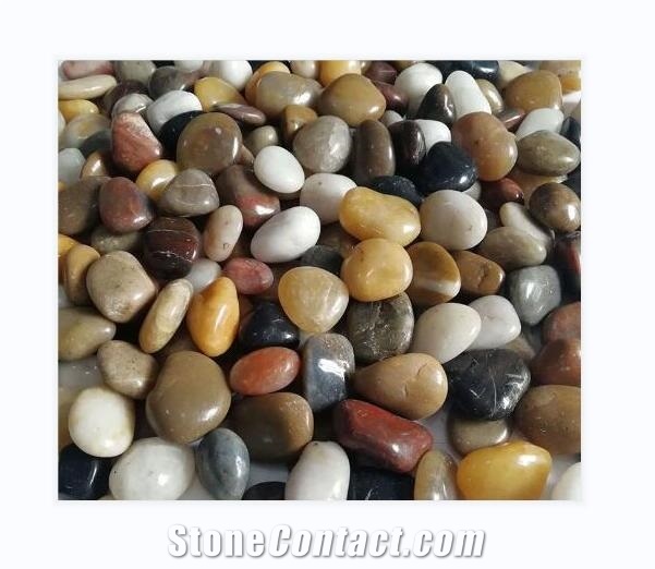 Natural River Stone Mix Color High Polish Pebbles