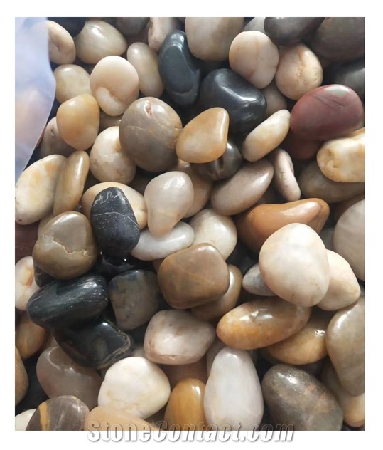 Natural River Stone Mix Color High Polish Pebbles