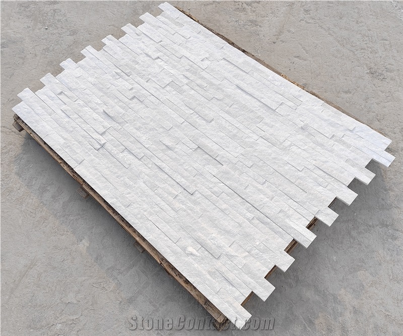 Pure White Quartzite Ledgestone Veneer Stone