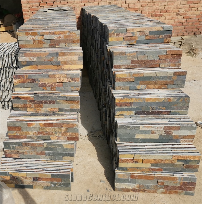 Rusty Color Wall Cladding Stacked Stone Veneer